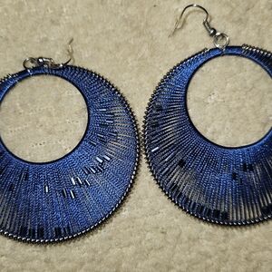 Elegant Blue Hoop Earrings